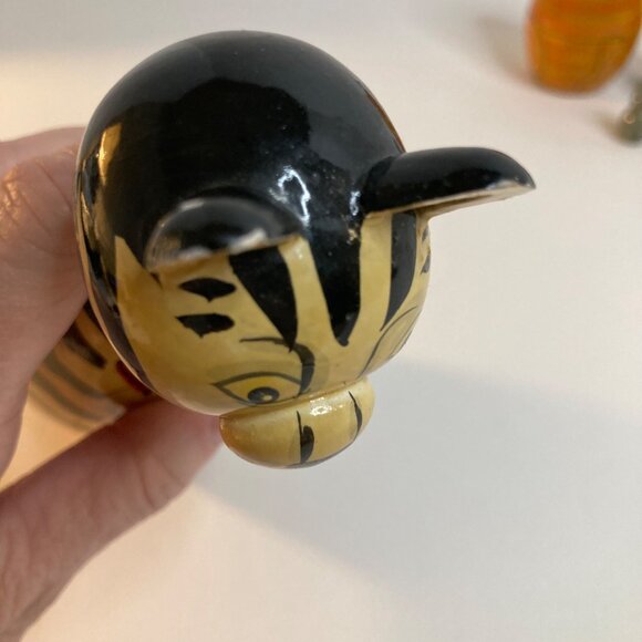 Wooden Matryoshka Nesting Cat Dolls 7" 5 dolls Mouse Baby - Picture 7 of 12